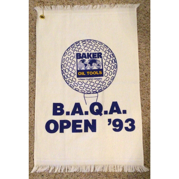Vintage 1993 US Open Golf Towel B.A.Q.A. Baker Oil Tools Advertising Cannon~894A
